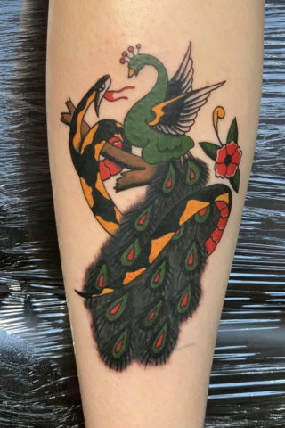 Old School Sailor Jerry design tattoo by Chris McGuire