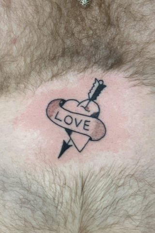Old School heart tattoo by Chris McGuire