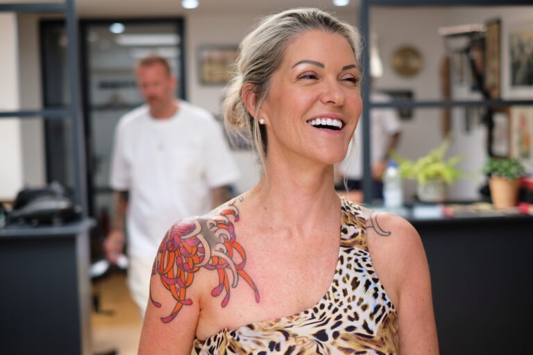 storyville tattoo blog girl with shoulder tattoo in london studio